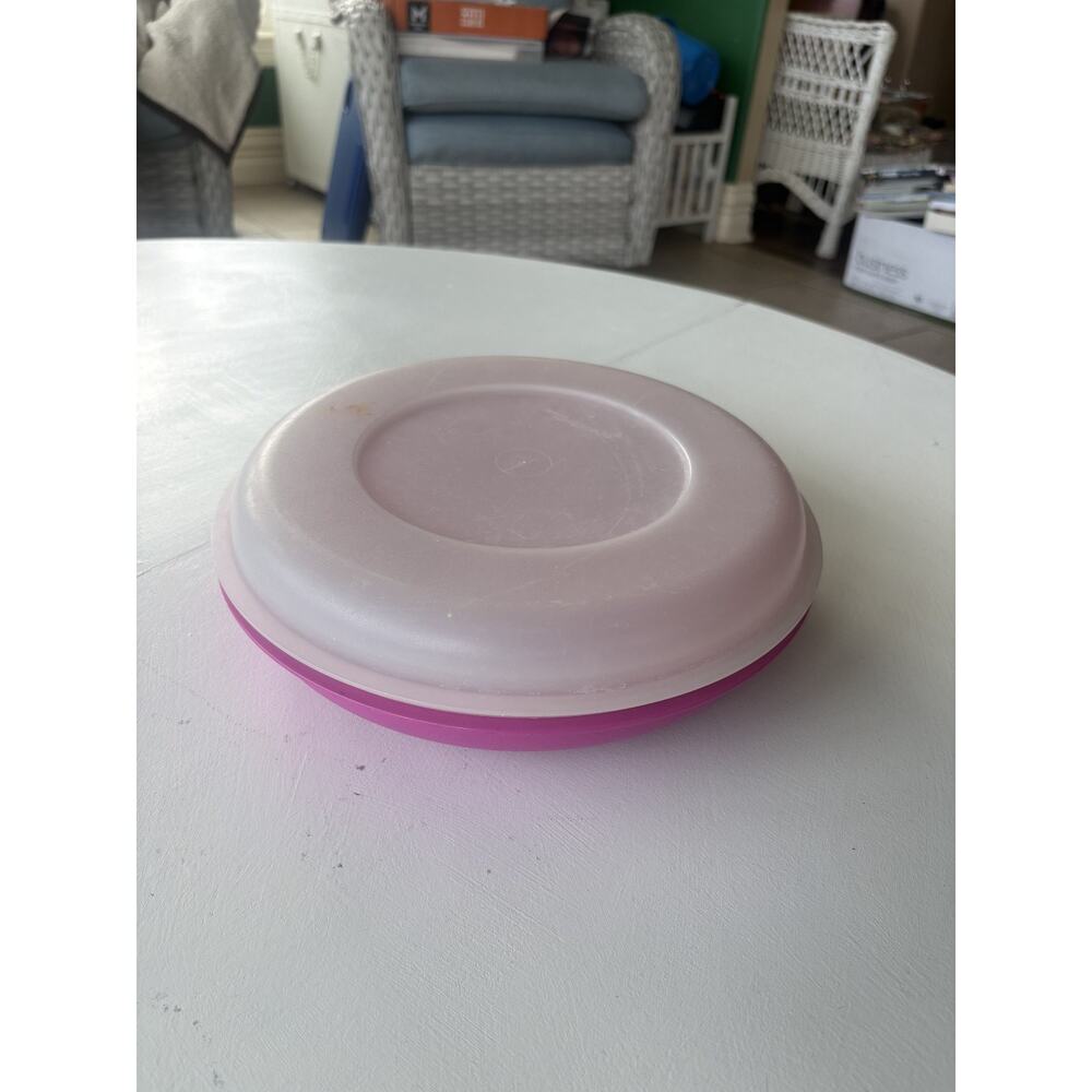 TUPPERWARE PINK VEGGIE SNACK DIP PARTY TRAY 1708-5 W/ Lid 1709-5